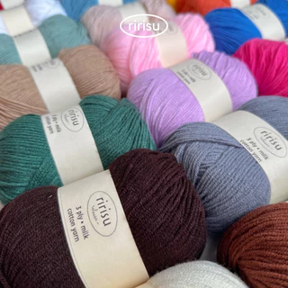 |พร้อมส่งจากไทย| ไหมพรม 3 ply 50g • milk cotton •🧶