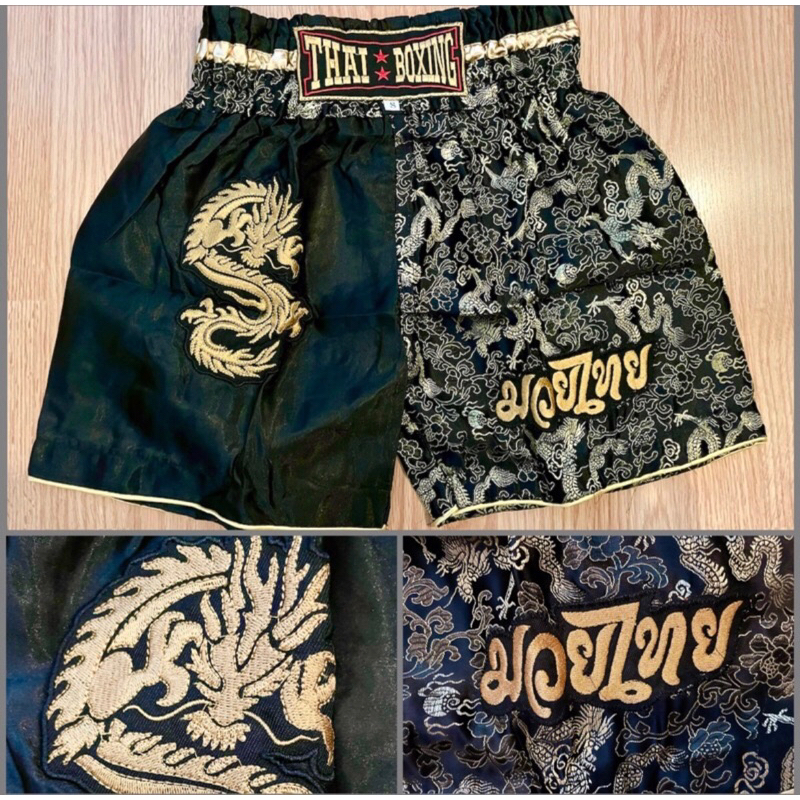 กางเกงมวยเด็ก ลายมังกร ส่งไวส่งทุกวัน For kidsมี 10 สี มีเก็บเงินปลายทาง Muay Thai Shorts 泰拳裤