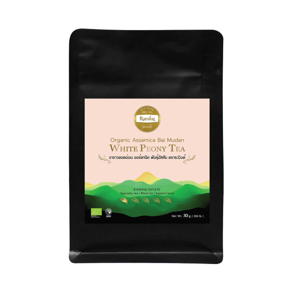 ชาขาวยอดอ่อน ออร์แกนิก พันธุ์อัสสัม ตราระมิงค์  Organic Assamica Bai Mudan White Peony Tea