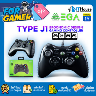 🔥EGA TYPE J1🎮จอยเกมส์ CONTROLLER🎮จับถนัดมือ ทนทาน สามารถต่อเล่นกับเครื่อง PS3/PC/NOTEBOOK มีระบบสั่นและไฟ🌈LED ของแท้
