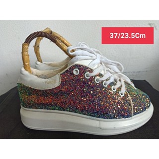 Size 37 ยาว 23.5 Cm  รองเท้ามือสอง ผู้หญิง เท้าเล็ก  ผ้าใบ สวม แฟชั่น ลำลอง เที่ยว