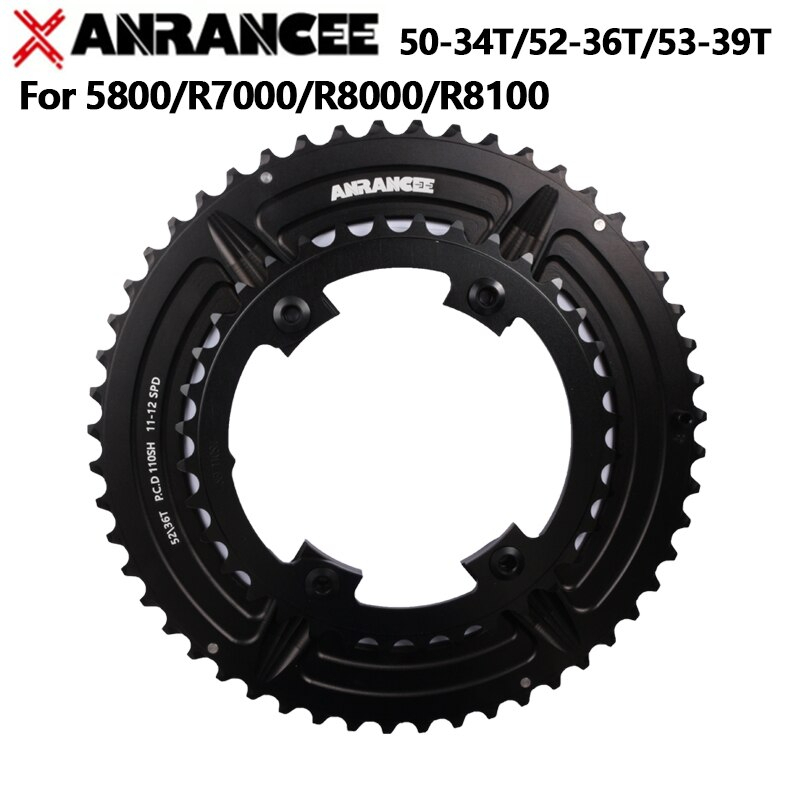 ANRANCEE ใบจานหน้าเสือหมอบ 50-34T 52-36T 53-39T เหมาะสำหรับ Shimano 5800 R7000 R8000 R8100 Crankset 