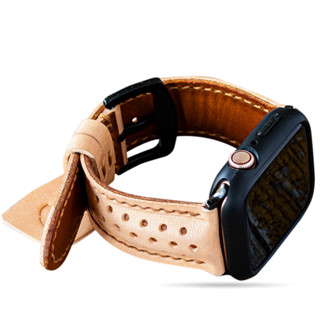 สายนาฬิกา สายหนังแท้ แฮนด์เมด ใช้สำหรับ iwatch (นาฬิกาไม่รวมในรายการขาย)Natural Color Handmade leather watch band