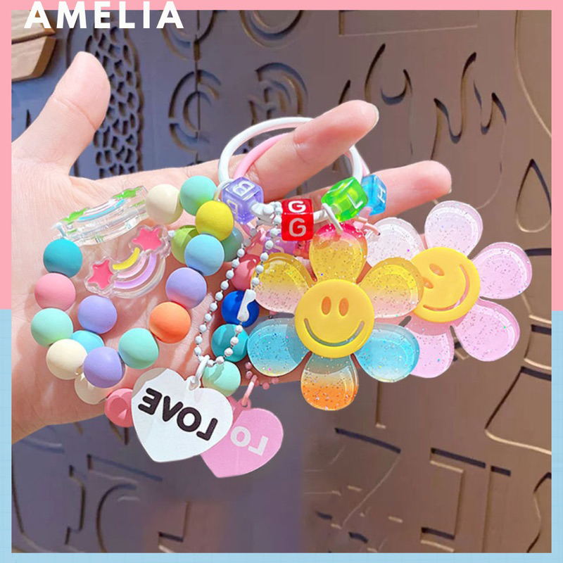 พร้อมส่งจากกรุงเทพ AMELIA พวงกุญแจลูกปัด ที่ห้อยโทรศัพท์ จี้ดอกไม้ พวงกุญแจดอกไม้ จี้ห้อยกระเป๋า ของขวัญวันเกิด