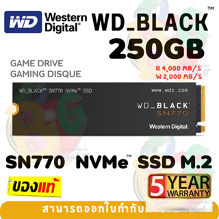 250GB SSD (เอสเอสดี) WD BLACK (SN770) NVMe SSD - PCIe 4/NVMe M.2 2280 4000/2000 MB/s - 5Y