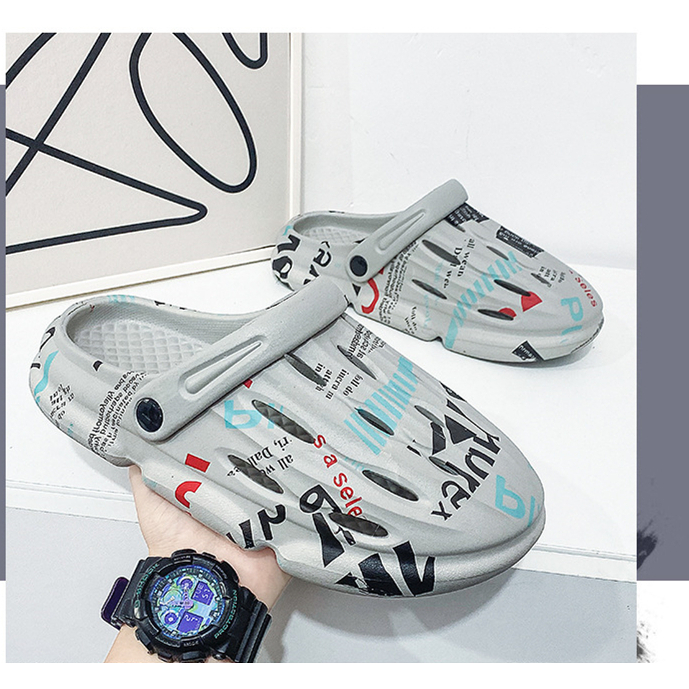 Shoes รองเท้าแตะแบบสวม ผู้ชาย น้ำหนักเบา สวมง่าย ใส่สบาย J80