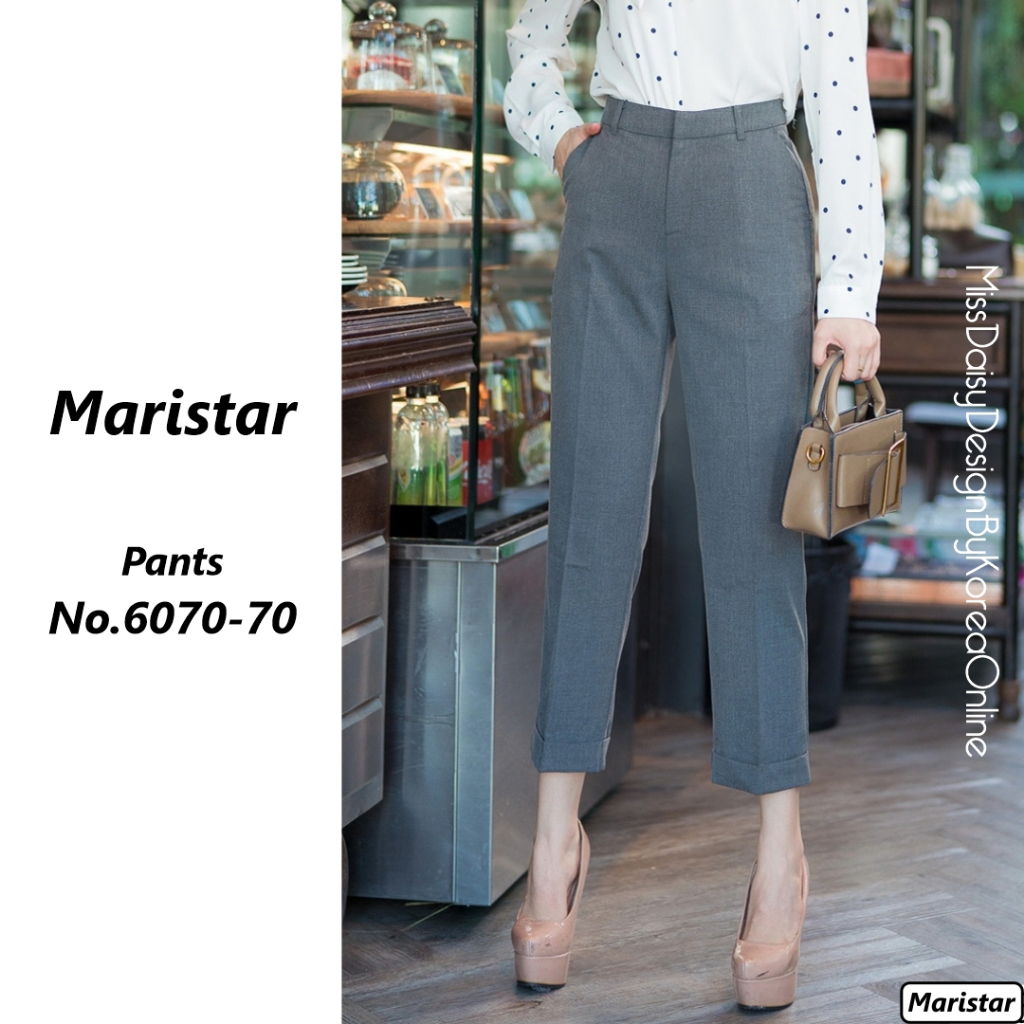 Maristar กางเกงขายาว 9 ส่วน No.6070 ผ้าลินินเกรดอย่างดี ใส่ไม่ยับ