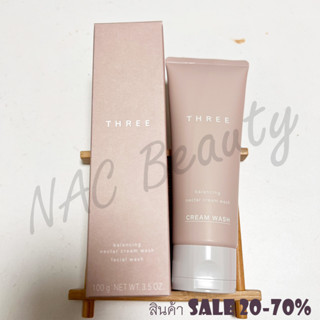 ป้ายไทย_แถมฟรี Tester แบบซอง_THREE Balancing Nectar Cream Wash 100ml