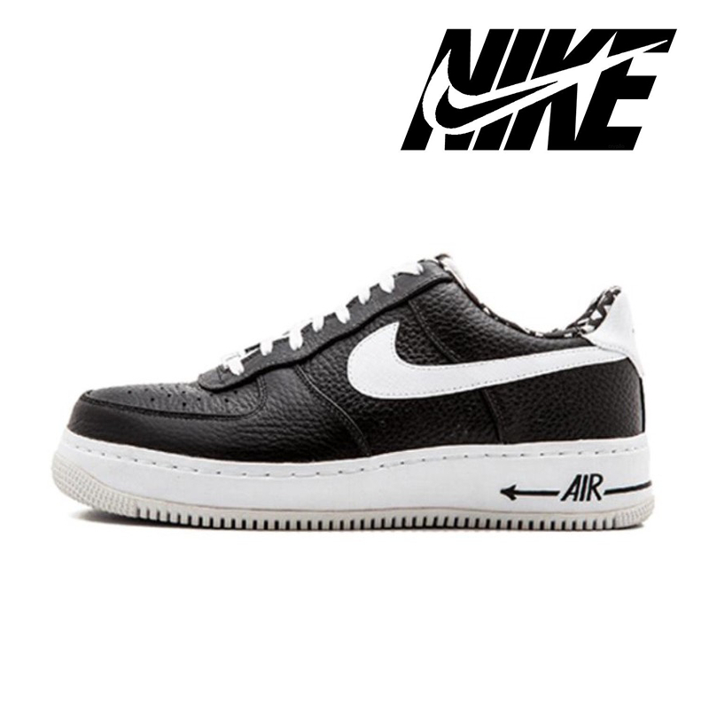 Nike Air Force 1 Low Haze Low Top รองเท้าผ้าใบสีดำและสีขาว รองเท้าผ้าใบของแท้ 100%