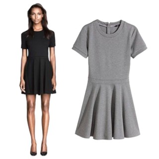 H : Grey Skater Flared Dress (แซคเทา )