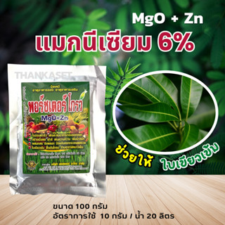 แมกนีเซียม 6% + สังกะสี 4% MgO + Zn ธาตุอาหารรองสำหรับพืช ทำให้ใบแก่ ใบเขียว ขนาด 100 กรัม