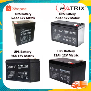 แบตเตอรี่เครื่องสำรองไฟ UPS Battery Matrix 5.5Ah /7.8Ah /9Ah /12Ah.12V คุณภาพดี ไฟเต็ม