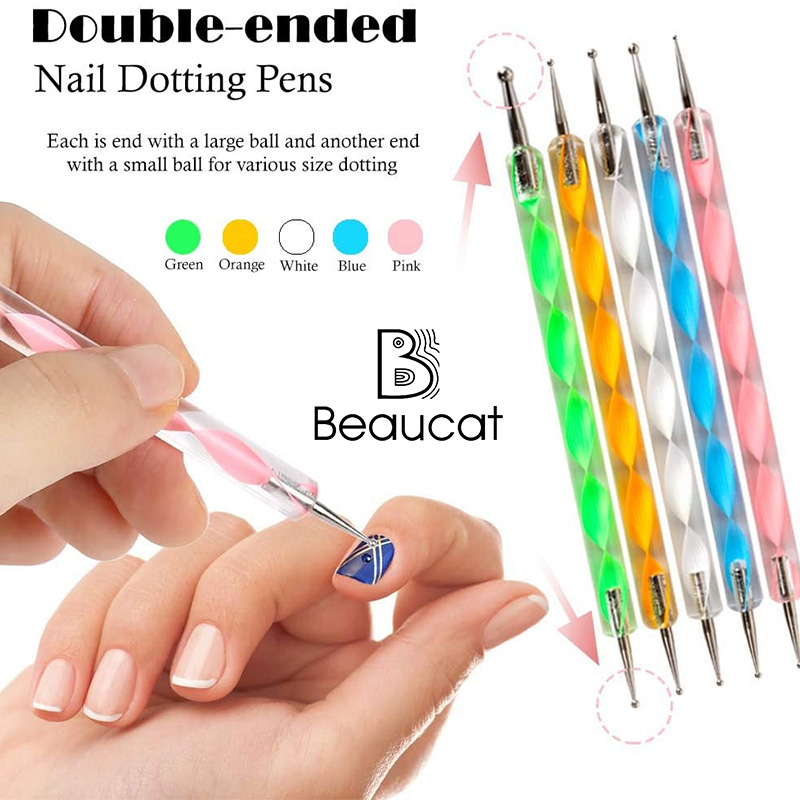 พร้อมส่ง 5Pcs ไม้ดอท แต้มเล็บ เครื่องมือทำเล็บ อุปกรณ์แต่งเล็บ ตกแต่งทำเล็บ วาดลวดลาย