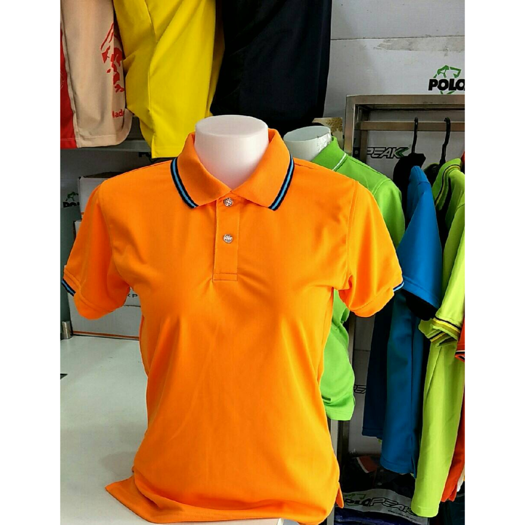 Polo Shirts 119 บาท เสื้อโปโลสีส้ม ปกริ้วน้ำเงินฟ้าน้ำตาล แขนจั๊มครึ่ง Men Clothes