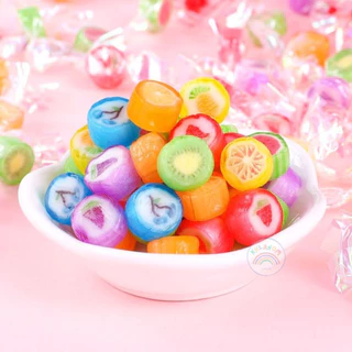 ลูกอมตัด Mini Candy Cut handmade fruit (1ชิ้น/1.34 กรัม) จำนวน 50-100 ชิ้น ลูกอมจิ๋ว ลูกอมแฮนด์เมด ท็อฟฟี่ ลูกอมงานบวช