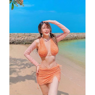 🌈 👙ชุดว่ายน้ำแฟชั่น ​ ชุดว่ายน้ำเซ็กซี่ ชุดว่ายน้ำผู้หญิง​ 4 ชิ้น​ 🍊