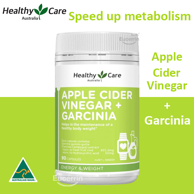 Healthy Care Apple Cider Vinegar + Garcinia 90 Capsules แอปเปิ้ลไซเดอร์+สารสกัดจากส้มแขก ช่วยเร่งระบบเผาผลาญ