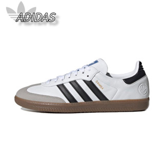 adidas Originals Samba รองเท้าผ้าใบกันลื่นสีขาวสีดำสีเทาของแท้ 100%