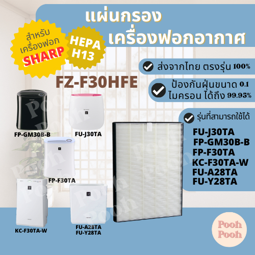 แผ่นกรองเครื่องฟอกอากาศ Sharp FZ-F30HFE สำหรับเครื่องรุ่น FP-J30TA / FP-J30LA / FP-F30Y / FP-F30HFE / FP-GM30B / ...