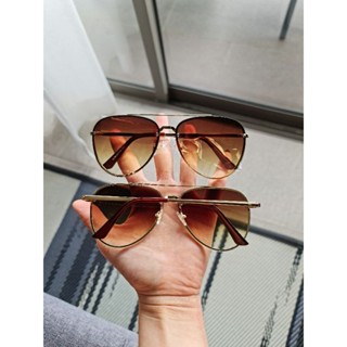 แว่นกันแดด GAMT 60mm. สีชา Vintage Clear Aviator Sunglasses,Mirrored Lens Designer Women Sunglasses Brown