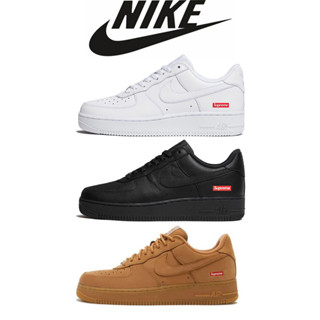 Nike Air Force 1 Low "box logo"แก๊งต่ำรองเท้าบอร์ดรองเท้าลำลองสำหรับผู้ชายและผู้หญิงทนทานและทนทาน