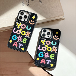 เคสyou look greatสีดำ กากเพชร เคสไอโฟน พร้อมส่ง เคสสำหรับ IPHONE CASE 11-14PROMAX