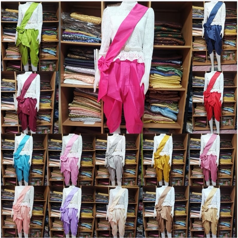 ชุดไทย​ร.5​ (เสื้อลูกไม้แขนยาว(เผื่อไซ้ด้วยคะ)+ผ้าคาด+โจง)​ไม่รวมเครื่อวประดับ