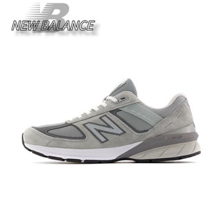 New Balance NB 990 v5 Shock Absorption Wear-Resistant Low Top Original รองเท้าผ้าใบสีเทา 100%