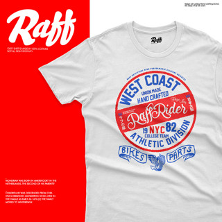 RAFF CLOTHING เสื้อยืดผู้ชาย เสื้อยืด คอกลม แขนสั้น พิมพ์ลาย Raff rider