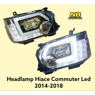 ไฟหน้า Commuter Led 2014 2016 2018 ไฟหน้า โปรเจคเตอร์ รถตู้ โคมดำ ไฟเลี้ยววิ่ง