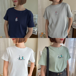 katji / พร้อมส่ง mini tee เสื้อยืดตัวครอปผ้าร่อง