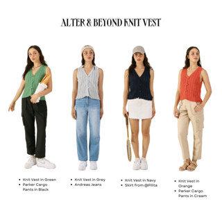 ALTER&amp;BEYOND Knit Vest เสื้อเวสแขนกุด ทอไหมพรมลายพิเศษเฉพาะของทางร้าน