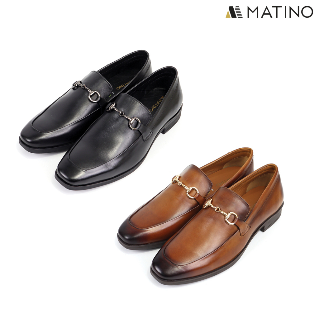 MATINO SHOES รองเท้าชายคัทชูหนังแท้ รุ่น MC/B 5007 BLACK/BEIGE
