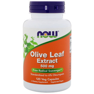 ใบมะกอกสกัด NOW Foods, Olive Leaf Extract, 500 mg, 120 Veg Capsules