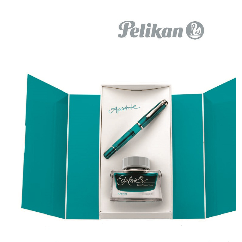 Pelikan Fountain Pen Gift Box Set Special Edition Classic M205 Apatite + Edelstein Ink Collection Apatite 50ml