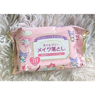 **แท้100%**(แพ็ค3ห่อ)ทิชชู่น้ำแร่เช็ดเครื่องสำอาง Sanrio JAPANแท้ เช็ดเครื่องสำอางรอบดวงตามาสคาร่าออกได้ง่ายสะอาดหมดจด