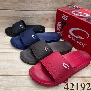 Gambol 42192 รองเท้าแตะสวม ชาย/หญิง (36-44) สีดำ/กรม/น้ำตาล/แดง