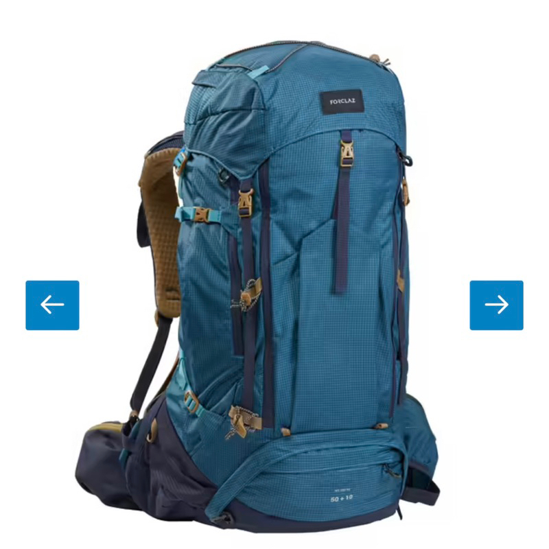 (ลด20%)เป้สะพายหลังสำหรับผู้ชายเพื่อการเทรคกิ้งขนาด 50+10 ลิตรรุ่น MT500 Air