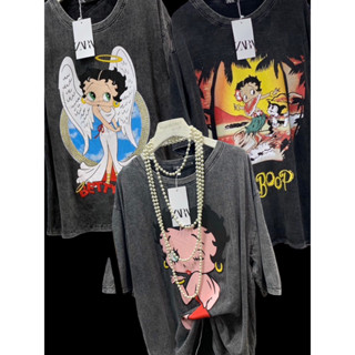 ผ้าฟอก เสื้อoversize 44-46” รวมมิตร bettyboop