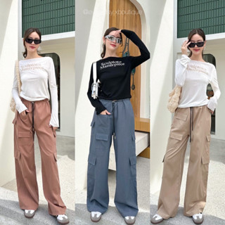 𝗡𝗲𝘄 𝗔𝗿𝗿𝗶𝘃𝗮𝗹⚡️🤎Cargo pant(370฿ฟรีส่ง) กางเกงขายาวทรงคาร์โก้ ช่วงเอวรูดได้ตามขนาดตัว ดีเทลกระเป๋าจัดเต็ม on season