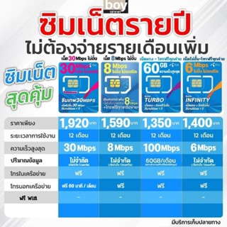 ซิมเทพ ซิมเน็ตรายปี ดีแทค | 6-30 Mbps เน็ตไม่อั้น | Maxspeed 60GB/เดือน + โทรฟรีทุกเครือข่าย​ นาน​ 1 ปี #ซิมเทพ Dtac