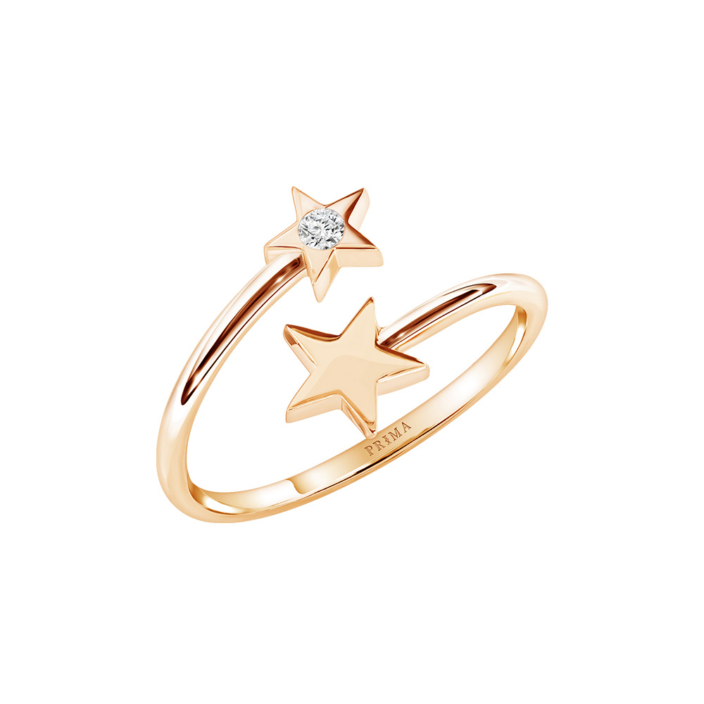 PRIMA แหวนเพชรตัวเรือน 9K สี Rose gold Little star collection รหัสสินค้า 991R5184-01