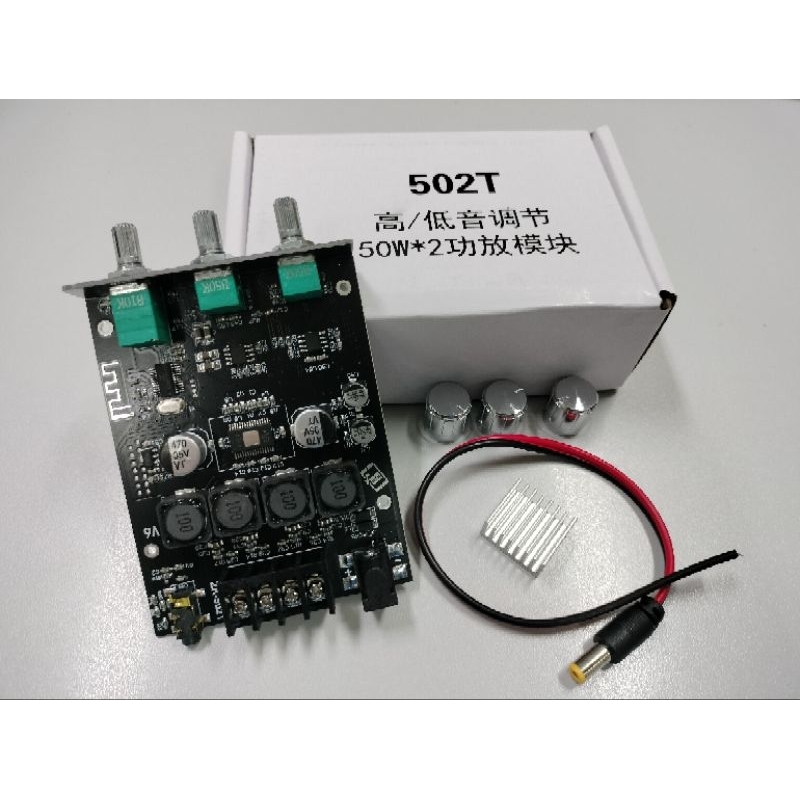 แอมป์จิ๋ว ZK 502T+ APPแอมจิ๋ว บลูทู ธ 5.0 ซับวูฟเฟอร์เครื่องขยายเสียง กำลังขับ 2*50W amplifier bluet