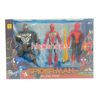 Spider-Man and Venom Model 3 Pcs. โมเดลฮีโร่สไปเดอร์แมน ฟิกเกอร์ แพค 3 ตัว สไปเดอร์แมนและเวน่อม จากหนังดังมาเวล มีไฟ