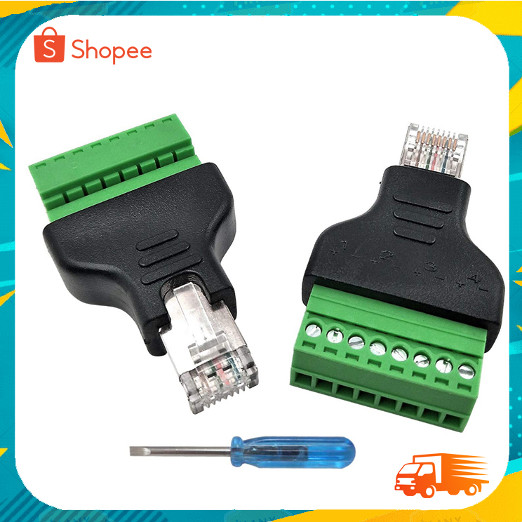 RJ45 Connector RJ45 TO สกรูอะแดปเตอร์ RJ45 ชาย 8 ขาเชื่อมต่อ RJ45 Splitter สำหรับกล้องวงจรปิด DVR