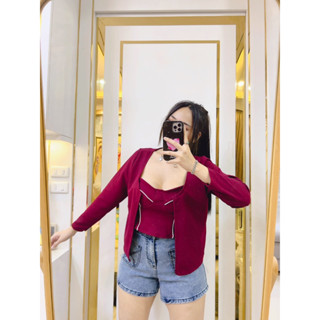 เซตเสื้อแซ่บ เสื้อ+สายเดี่ยวอก36-46🎉พร้อมส่ง🎉