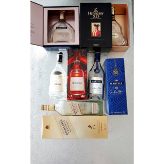 ขวดใส่เหล้า ขวดเหล้าเปล่า Set 5ชุด Hennessy XO,V.SO.P,Martell Cordon Bleu,Martell XO 70CL