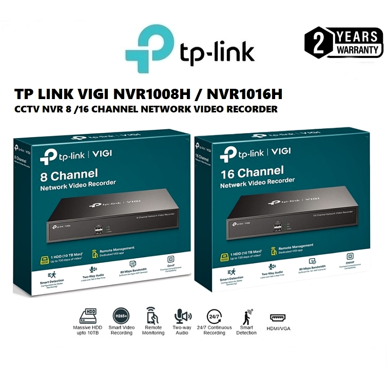 ⚡️เครื่องบันทึก NVR⚡️TP-LINK (VIGI NVR1008H,NVR1016H,NVR1004H) 8 Channel,16 Channel Network Video Re