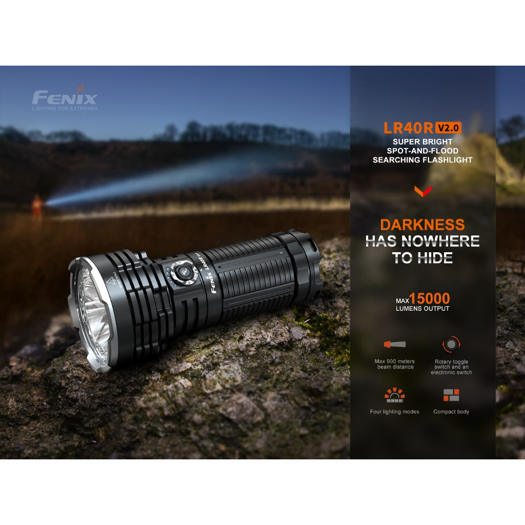 ไฟฉาย Fenix รุ่น LR40R V2.0 สว่าง15000LUMENS