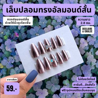 เล็บปลอม ทรงอัลมอนด์สั้น 2.5 ซม. PURPLE QUEEN ฟรี!อุปกรณ์ติดเล็บครชุด พร้อมส่ง